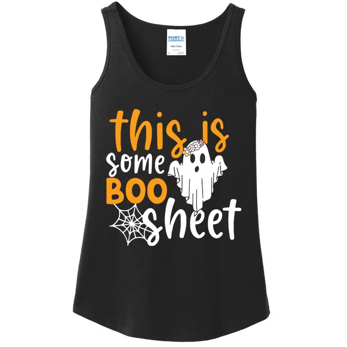 This Is Some Boo Sheet Shirts Funny Halloween Ghost Spooky Ladies Essential Tank