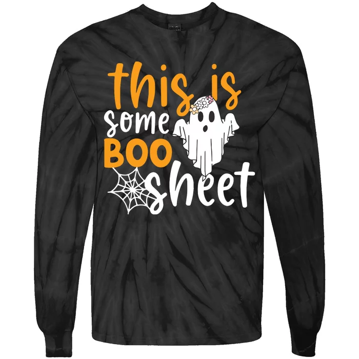 This Is Some Boo Sheet Shirts Funny Halloween Ghost Spooky Tie-Dye Long Sleeve Shirt