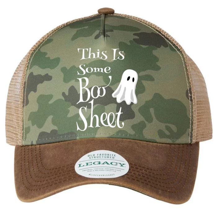 This Is Some Boo Sheet Funny Halloween Pun Design Ghost Gift Legacy Tie Dye Trucker Hat