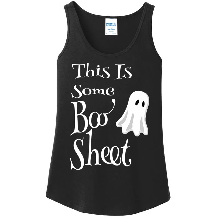 This Is Some Boo Sheet Funny Halloween Pun Design Ghost Gift Ladies Essential Tank