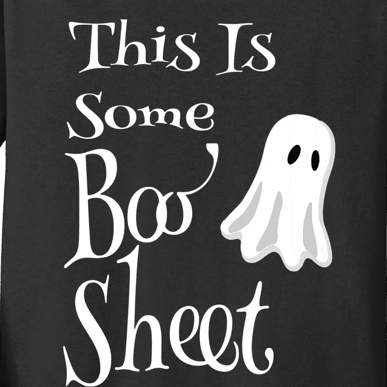 This Is Some Boo Sheet Funny Halloween Pun Design Ghost Gift Kids Long Sleeve Shirt