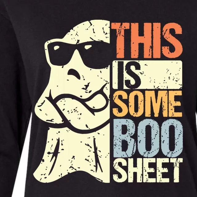 This Is Some Boo Sheet Ghost Retro Halloween Costume Womens Cotton Relaxed Long Sleeve T-Shirt