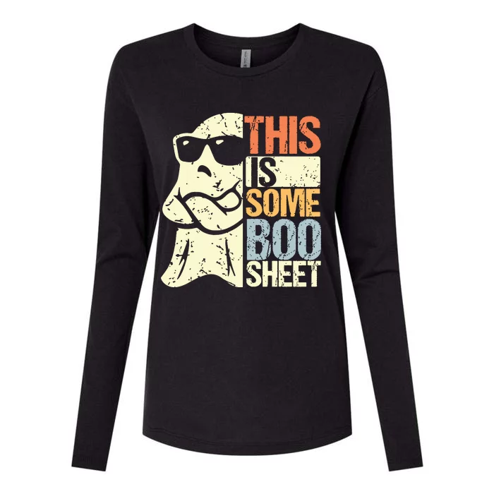 This Is Some Boo Sheet Ghost Retro Halloween Costume Womens Cotton Relaxed Long Sleeve T-Shirt