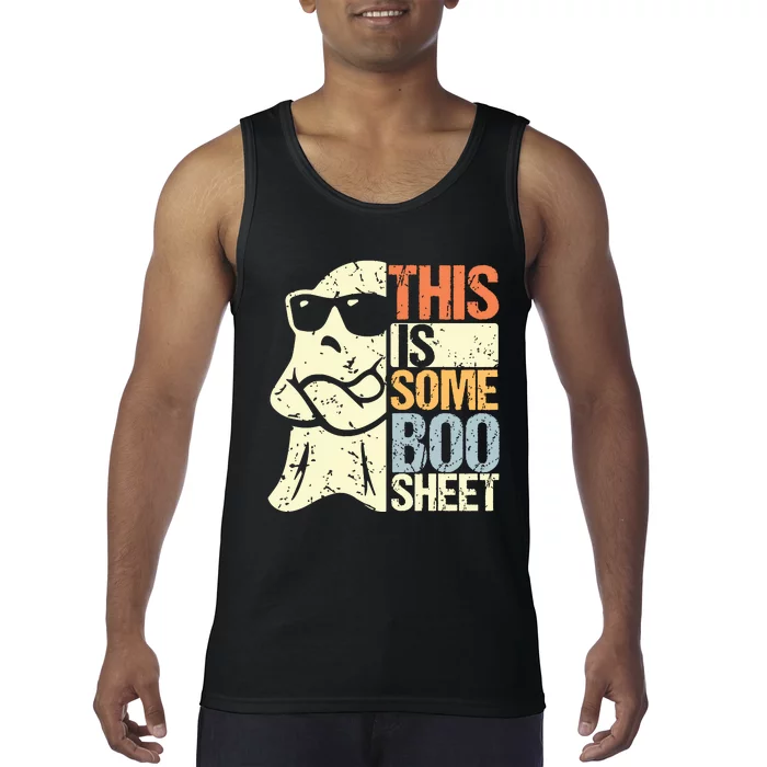 This Is Some Boo Sheet Ghost Retro Halloween Costume Tank Top