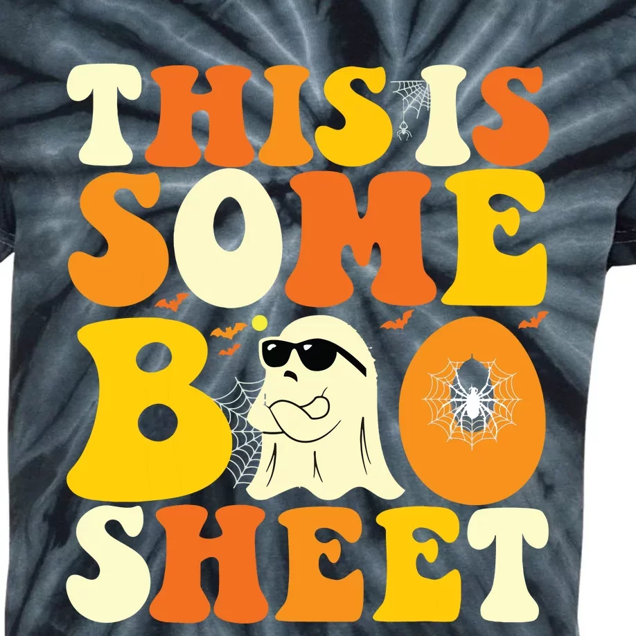 This Is Some Boo Sheet Retro Groovy Halloween Cute Boo Ghost Kids Tie-Dye T-Shirt