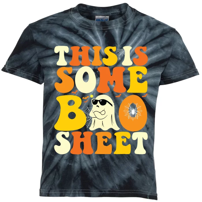 This Is Some Boo Sheet Retro Groovy Halloween Cute Boo Ghost Kids Tie-Dye T-Shirt