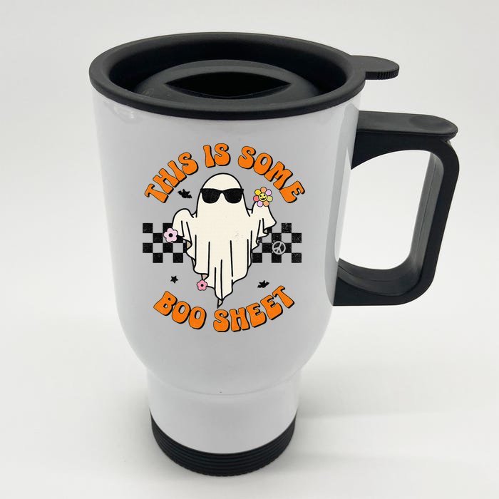 This Is Some Boo Sheet Halloween Ghost Funny Gift Front & Back Stainless Steel Travel Mug