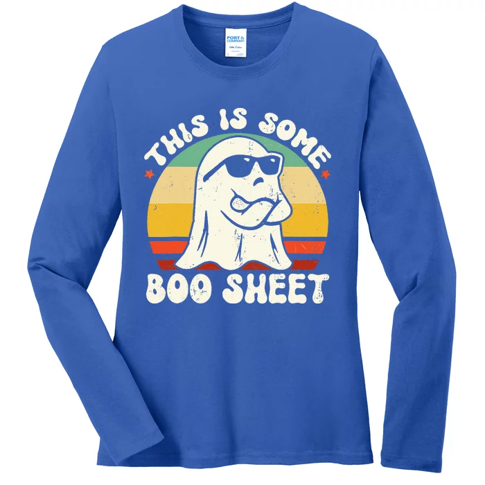 This Is Some Boo Sheet Retro Halloween Costume Ladies Long Sleeve Shirt