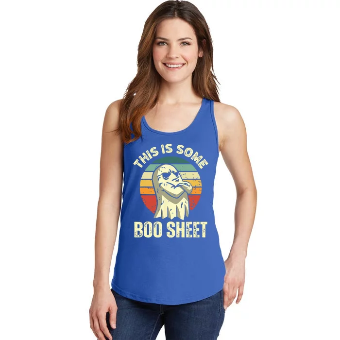 This Is Some Boo Sheet Halloween Funny Vintage Ghost Ladies Essential Tank