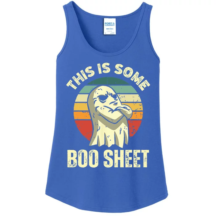 This Is Some Boo Sheet Halloween Funny Vintage Ghost Ladies Essential Tank