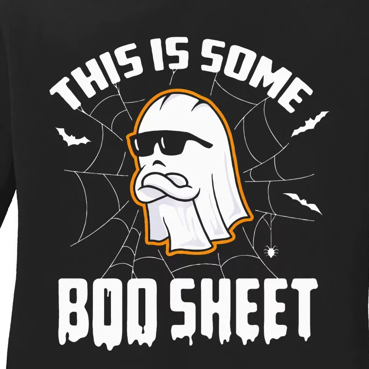 This Is Some Boo Sheet Funny Halloween Ghost Costume Ladies Long Sleeve Shirt