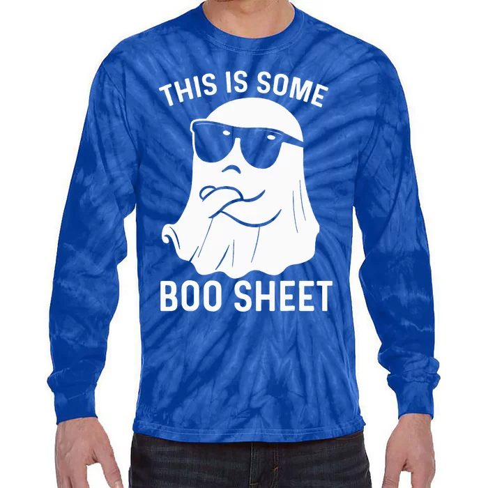 This Is Some Boo Sheet Ghost Halloween Costume Tie-Dye Long Sleeve Shirt