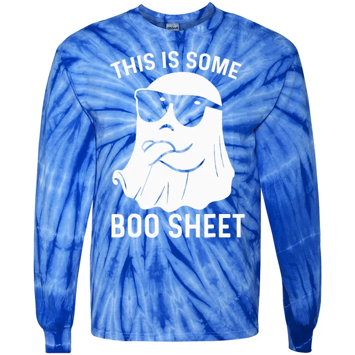 This Is Some Boo Sheet Ghost Halloween Costume Tie-Dye Long Sleeve Shirt