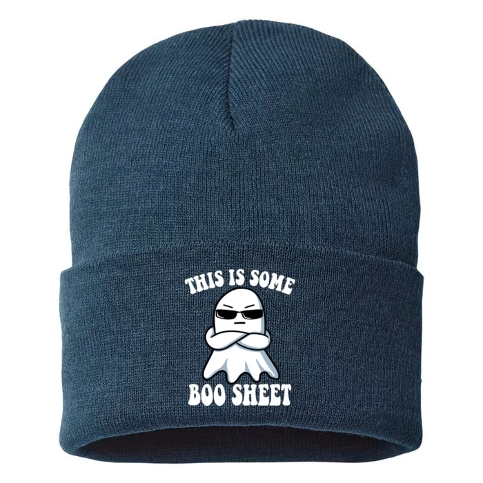 This Is Some Boo Sheet Funny Ghost Sustainable Knit Beanie