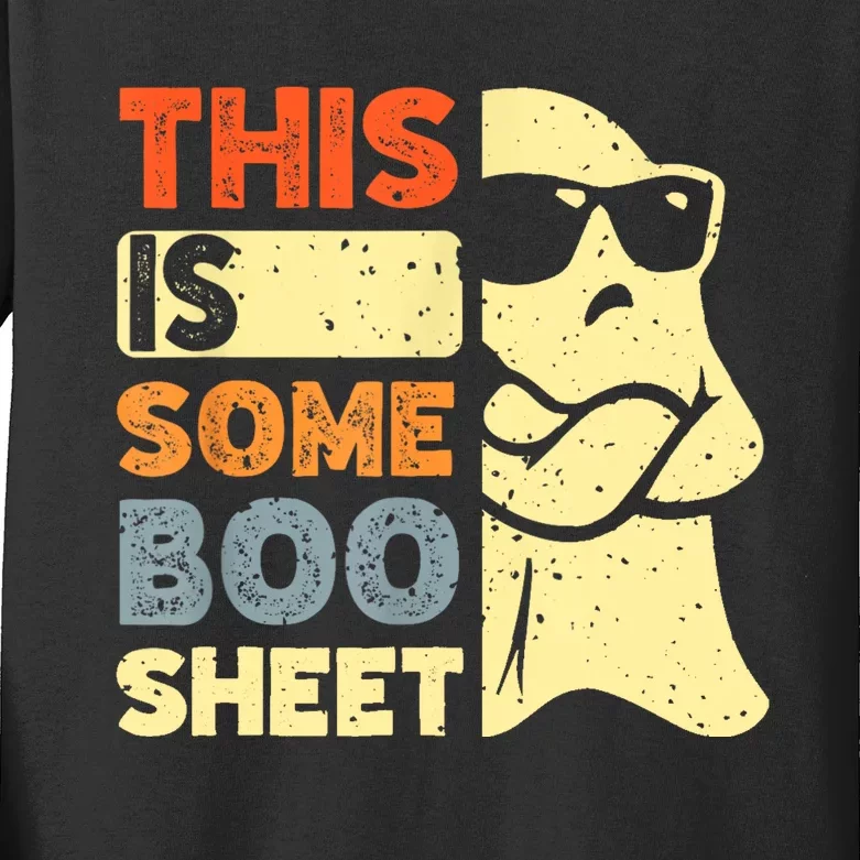 This Is Some Boo Sheet Ghost Halloween Costume Kids Long Sleeve Shirt