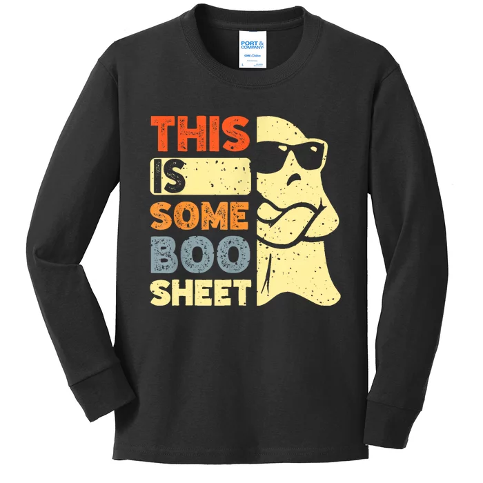 This Is Some Boo Sheet Ghost Halloween Costume Kids Long Sleeve Shirt