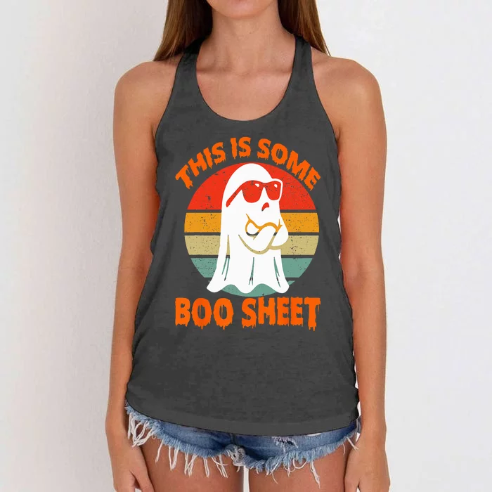 This Is Some Boo Sheet Halloween Ghost Funny Women's Knotted Racerback Tank