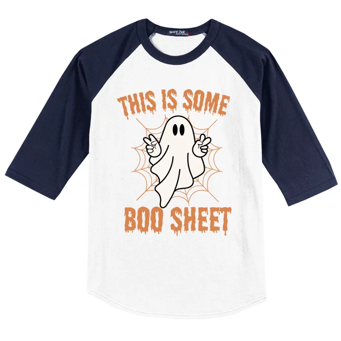 This Is Some Boo Sheet Retro Halloween Ghost Gift Baseball Sleeve Shirt