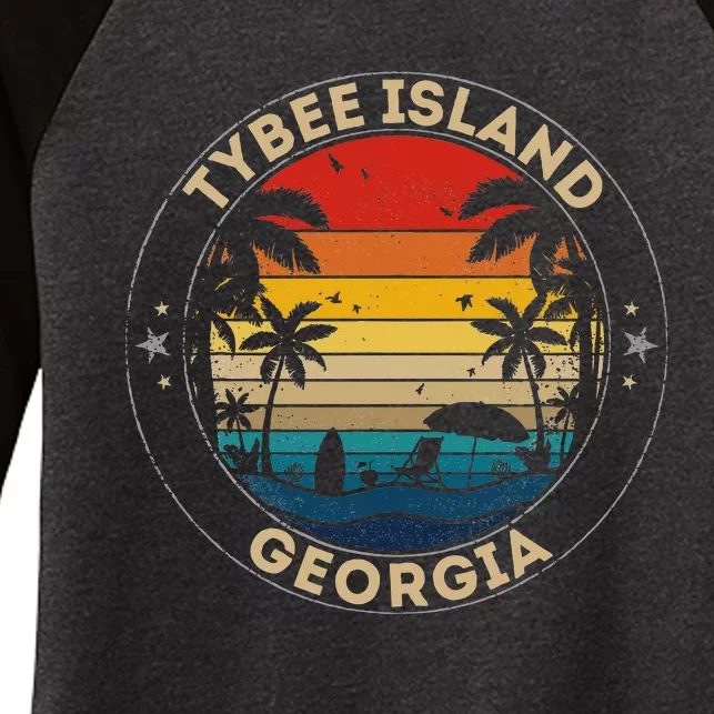 Tybee Island Souvenir Georgia Reminder Women's Tri-Blend 3/4-Sleeve Raglan Shirt