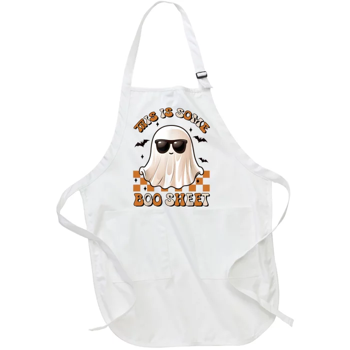 This Is Some Boo Sheet Halloween Ghost Funny Gifts Full-Length Apron With Pocket