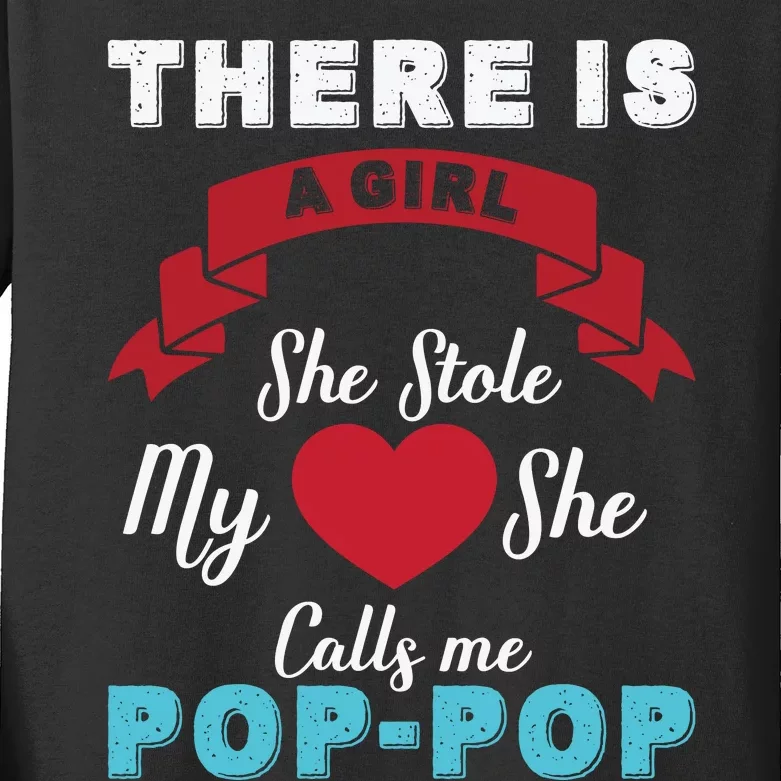 There Is She Stole My She Calls Me Pop Pop Kids Long Sleeve Shirt