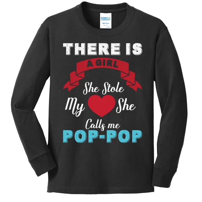 There Is She Stole My She Calls Me Pop Pop Kids Long Sleeve Shirt