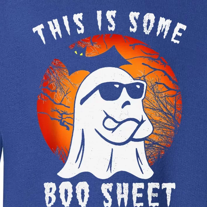 This Is Some Boo Sheet Ghost Retro Halloween Costume Toddler Sweatshirt