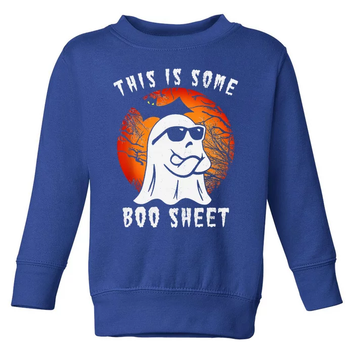 This Is Some Boo Sheet Ghost Retro Halloween Costume Toddler Sweatshirt