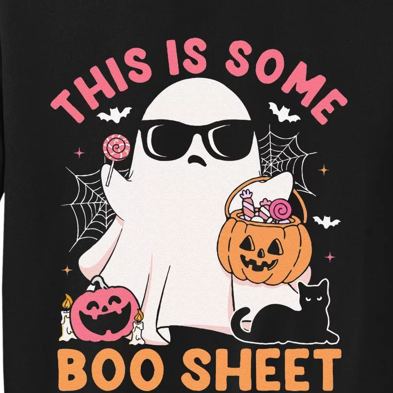 This Is Some Boo Sheet Cute Ghost Retro Halloween Costume Gift Tall Sweatshirt