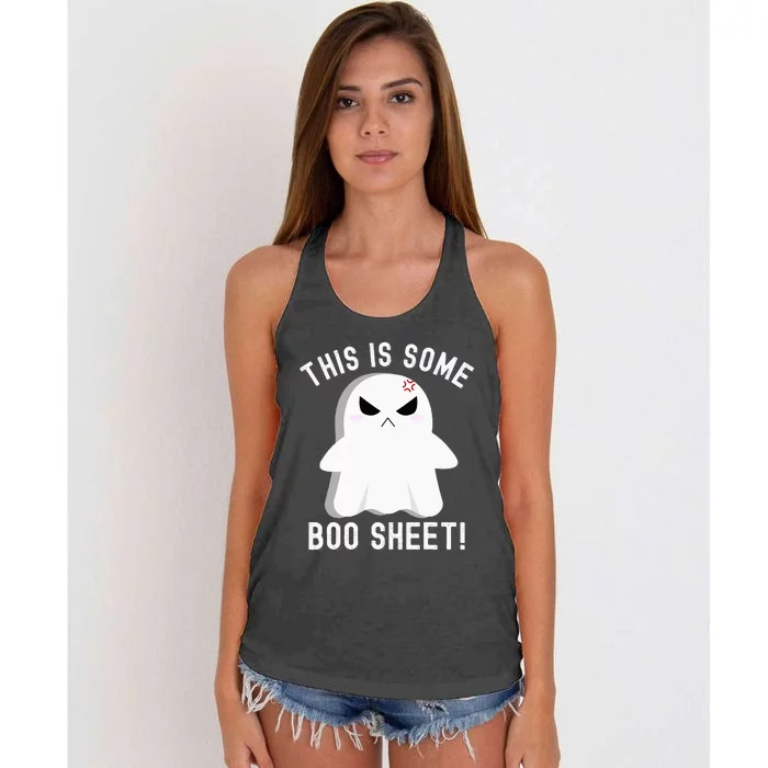 This Is Some Boo Sheet Halloween Ghost Costume Women's Knotted Racerback Tank