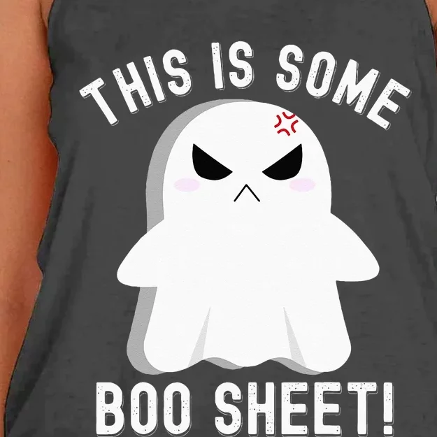 This Is Some Boo Sheet Halloween Ghost Costume Women's Knotted Racerback Tank