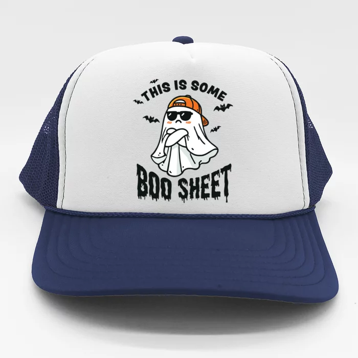 This Is Some Boo Sheet Ghost Funny Halloween Trucker Hat