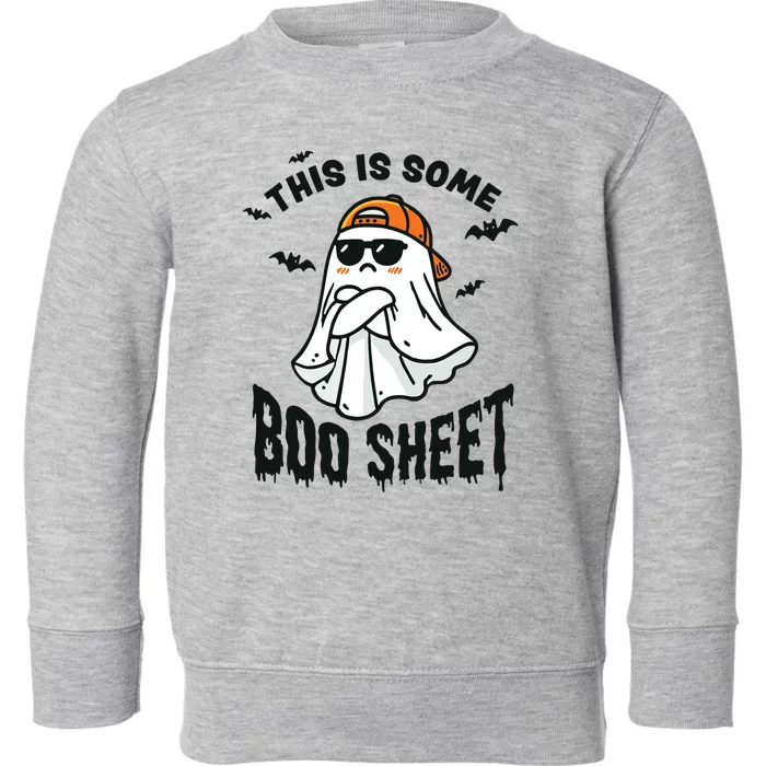 This Is Some Boo Sheet Ghost Funny Halloween Toddler Sweatshirt