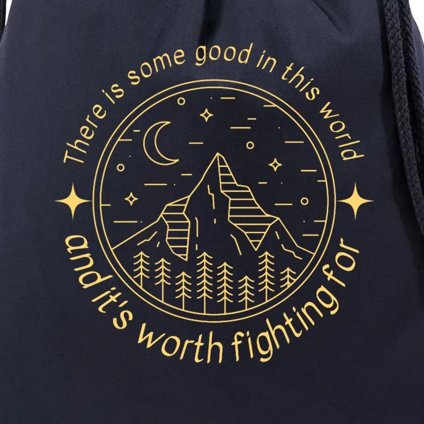 There Is Some Good In This World Mountain Landscape Fantasy Drawstring Bag