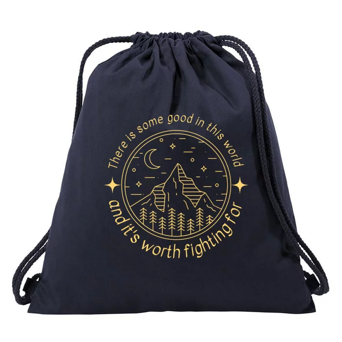 There Is Some Good In This World Mountain Landscape Fantasy Drawstring Bag