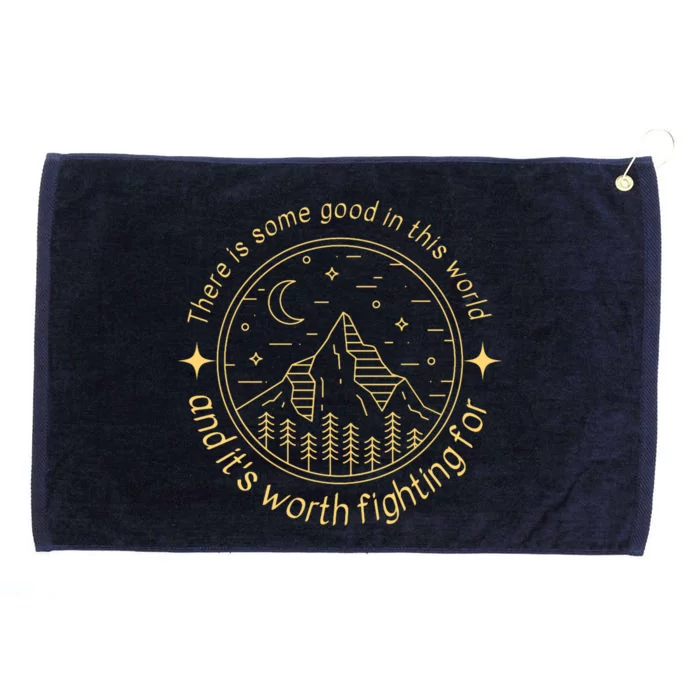 There Is Some Good In This World Mountain Landscape Fantasy Grommeted Golf Towel