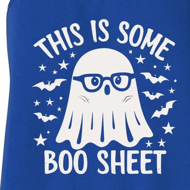 This Is Some Boo Sheet Ghost Halloween Women's Racerback Tank