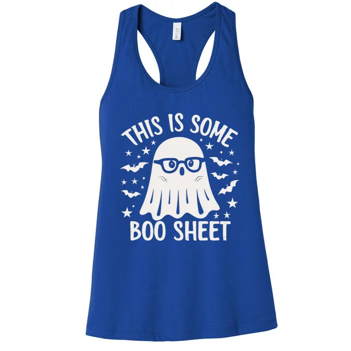 This Is Some Boo Sheet Ghost Halloween Women's Racerback Tank