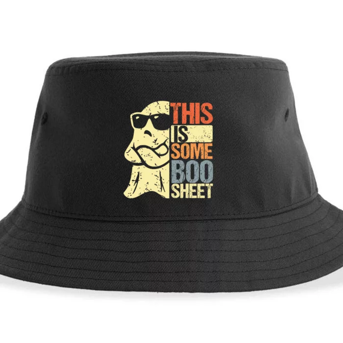 This Is Some Boo Sheet Ghost Retro Halloween Costume Design Sustainable Bucket Hat