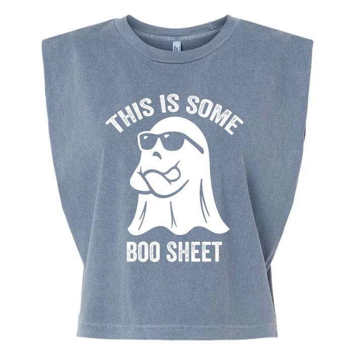 This Is Some Boo Sheet Halloween Ghost Funny Garment-Dyed Women's Muscle Tee