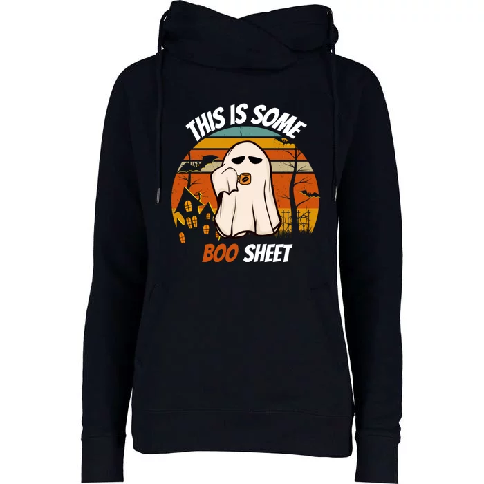 This Is Some Boo Sheet Ghost Halloween Costume Womens Funnel Neck Pullover Hood