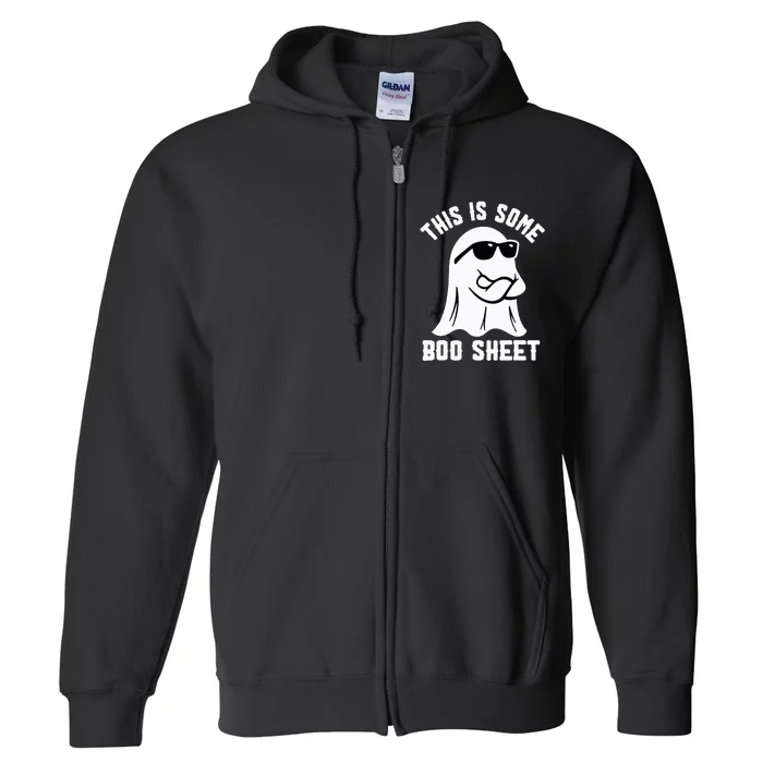 This Is Some Boo Sheet Ghost Retro Halloween Costume Full Zip Hoodie