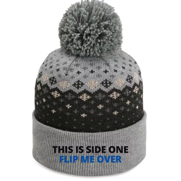 This Is Side One Flip Me Over The Baniff Cuffed Pom Beanie