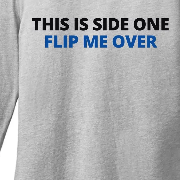 This Is Side One Flip Me Over Womens CVC Long Sleeve Shirt