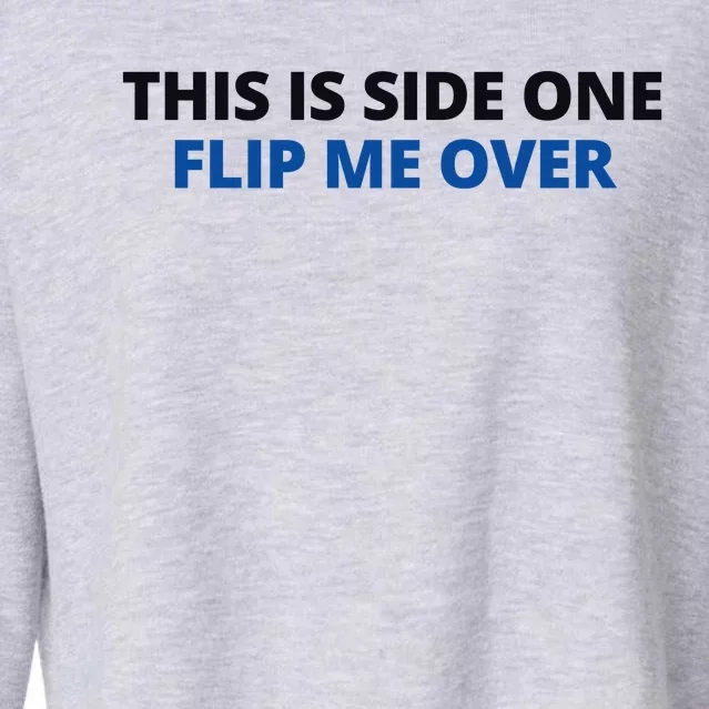 This Is Side One Flip Me Over Cropped Pullover Crew