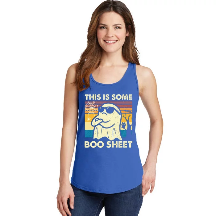 This Is Some Boo Sheet Ghost Retro Halloween Ladies Essential Tank