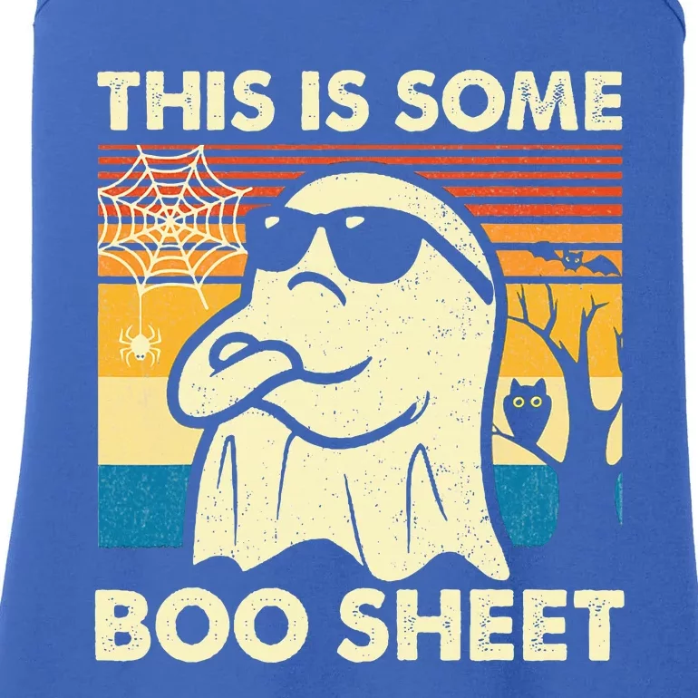 This Is Some Boo Sheet Ghost Retro Halloween Ladies Essential Tank