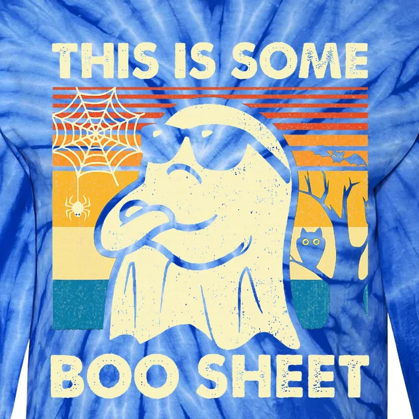 This Is Some Boo Sheet Ghost Retro Halloween Tie-Dye Long Sleeve Shirt