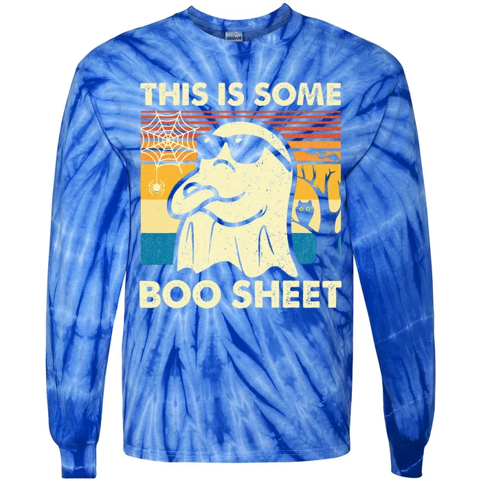 This Is Some Boo Sheet Ghost Retro Halloween Tie-Dye Long Sleeve Shirt