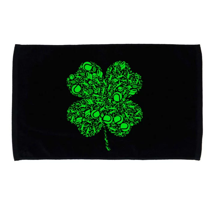 Tennis Irish Shamrock Green Lucky Clover Gift St Patrick's Day Meaningful Gift Microfiber Hand Towel